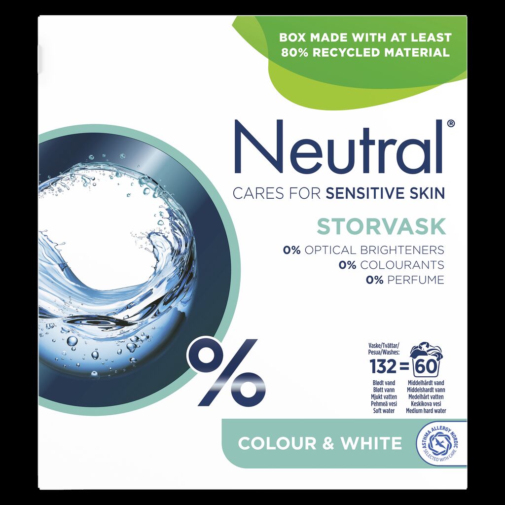 Neutral Storvask 4.2kg - Et koncentreret vaskepulver til farvede tøj